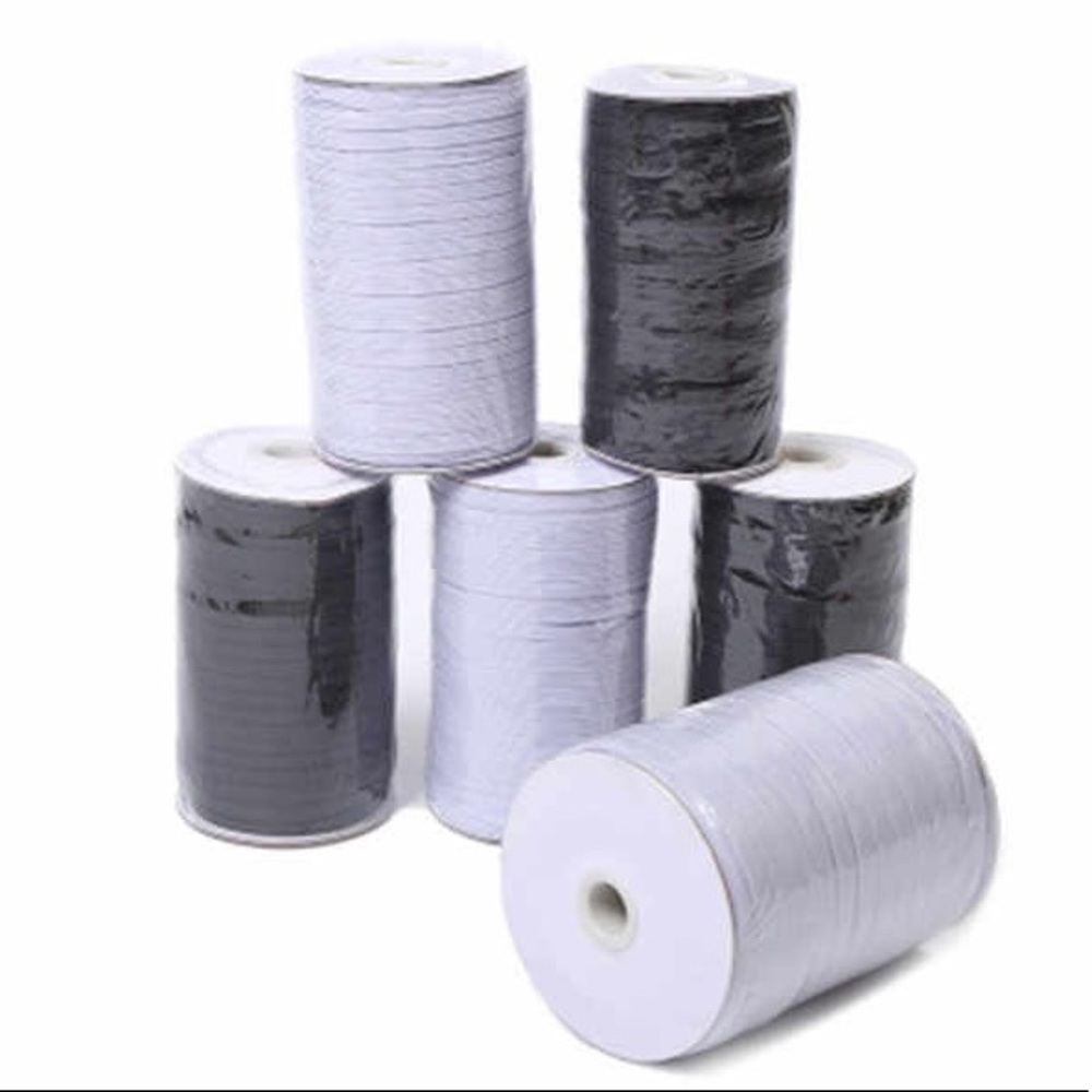Bundle (4) 1/8” 3mm Black/ White Elastic 800 yard
